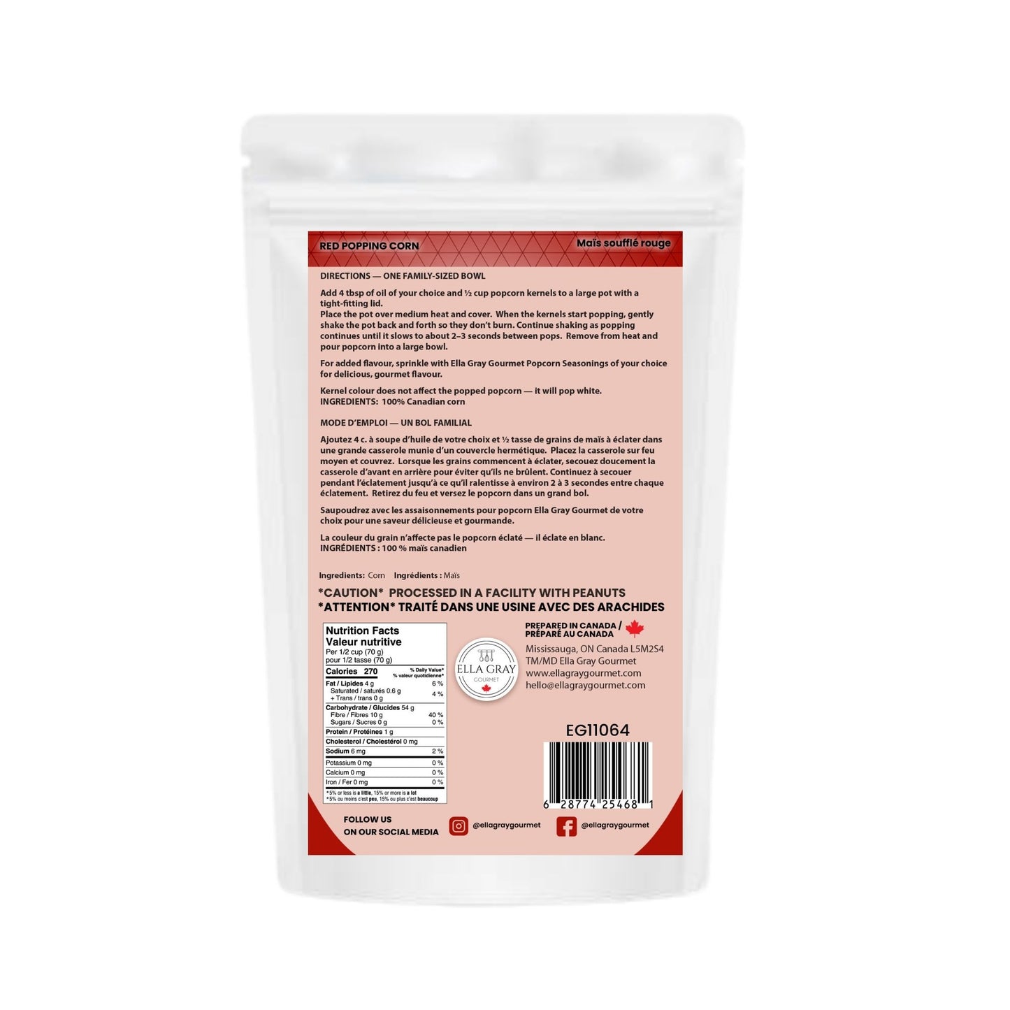 Popcorn Kernels - Red GMO FREE