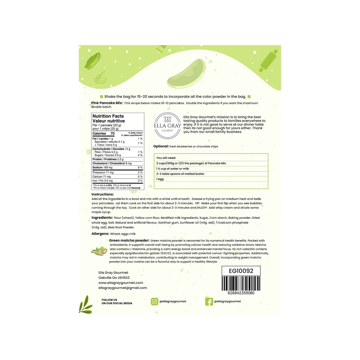 GREEN PANCAKE MIX
