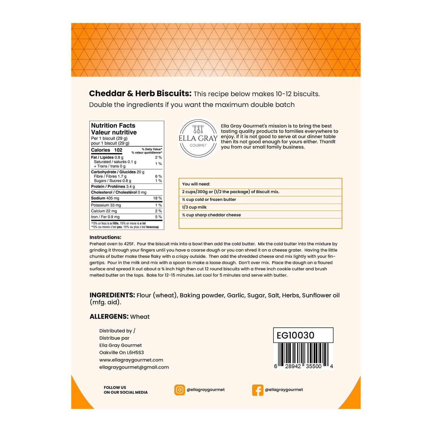 Cheddar Garlic Biscuit Mix